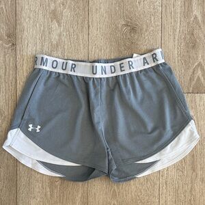 Under Armour Gray and White Athletic Shorts